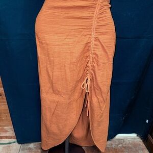 Free People  Ruched Midi Skirt